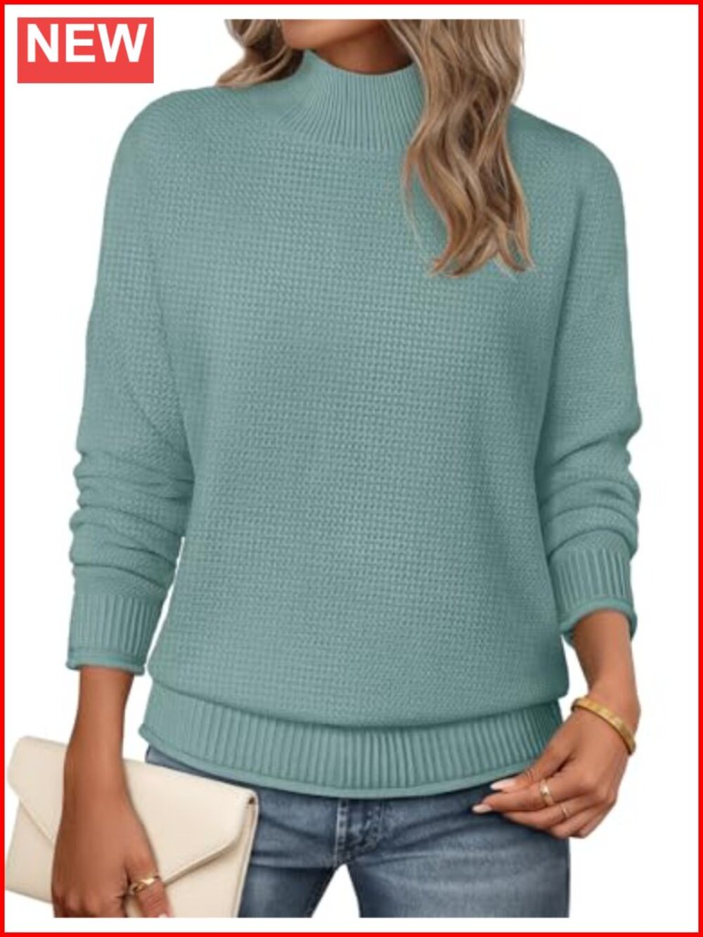 Womens Turtleneck Long Sleeve Cozy Knit Sweater Pullover
